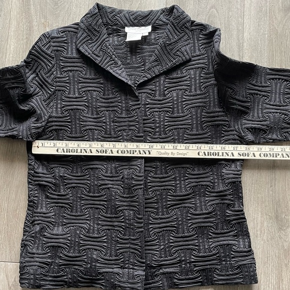 Great Cavalier By St Paul Black Textured Pattern Button Down Jacket Women’s L - Picture 8 of 10